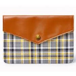 Plaid Tan and Yellow Women's pouch